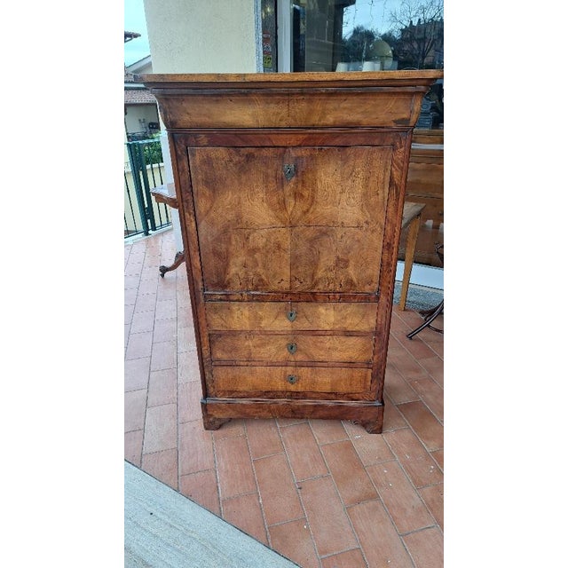 Wood Antique Louis Philippe Secretaire in Walnut, 1800s For Sale - Image 7 of 7