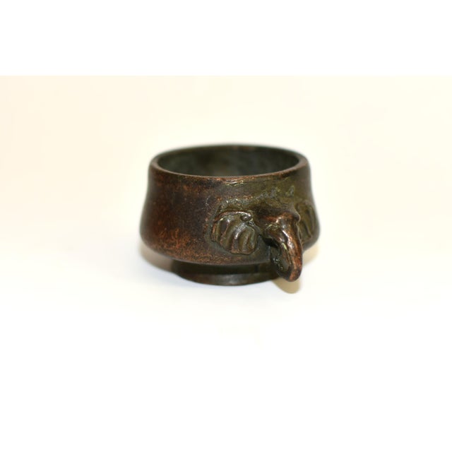 Set of 4 Bronze Antique Mini Incense Burner Chinese Censer For Sale - Image 16 of 18