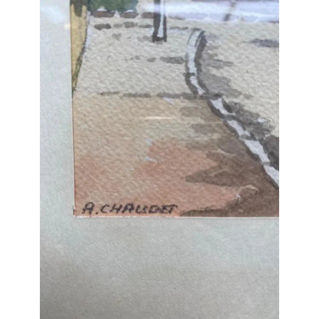 A. Chaudet, The Village Church, 1890s, Watercolor, Framed For Sale - Image 7 of 8