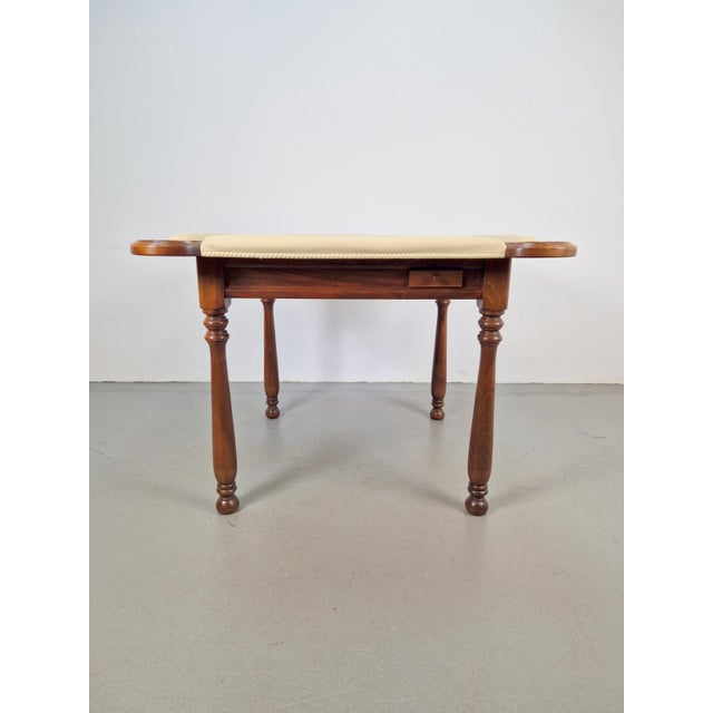 1990s Game Table in Walnut and Leather from Valenti, Spain, 1970s For Sale - Image 5 of 18