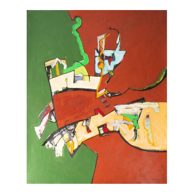 Abstract Acrylic on Paper Painting by James L. Bruch For Sale