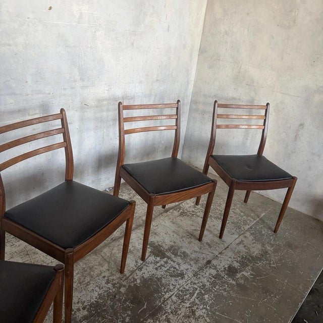 Teak Ladder-Back Dining Chairs, 1960s, Set of 4 For Sale - Image 4 of 7