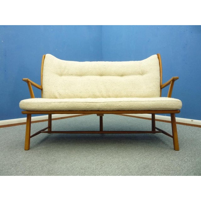 Mid-Century Cherry Bench, 1950s For Sale - Image 14 of 14