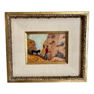 Mid 20th Century Framed Vintage Oil Painting "Dawn the Trail" by Beverly Nelson For Sale