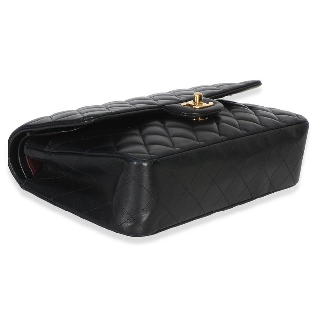 Black Quilted Lambskin Medium Classic Double Flap Bag For Sale In New York - Image 6 of 9