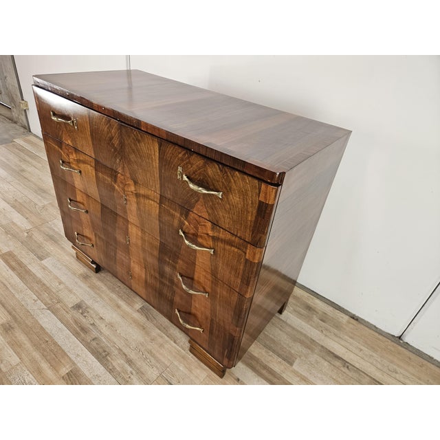 Art Deco Chest of Drawers in Walnut Burl with Five Drawers, 1940 For Sale - Image 3 of 18