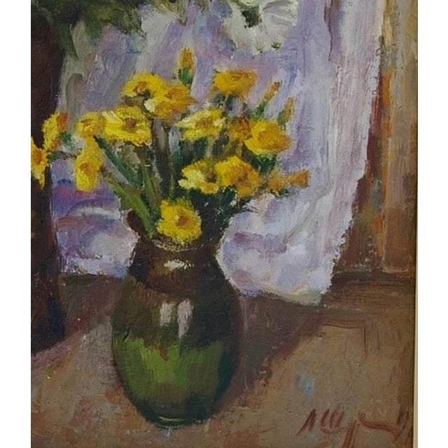 Vintage Floral Still Life Oil Painting, Ukrainian Art, 1980s 54-48 For Sale - Image 6 of 6