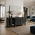 Wood Distressed Gray Lacquer Cross Lattice Pattern Doors Sideboard Console Cabinet For Sale - Image 7 of 10