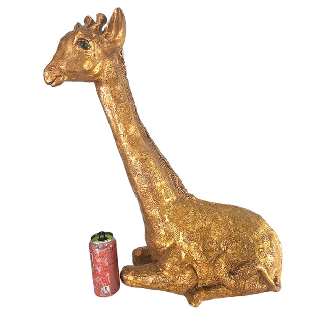 Hollywood Regency Gilt Chalkware Giraffe Sculpture 25.5" For Sale - Image 10 of 16