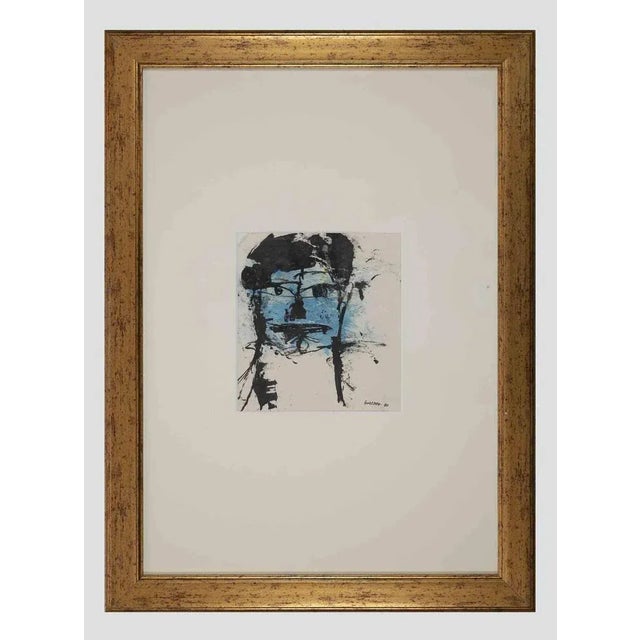 Sergio Barletta, Blue Face, Original Lithograph, 1960 For Sale - Image 3 of 3