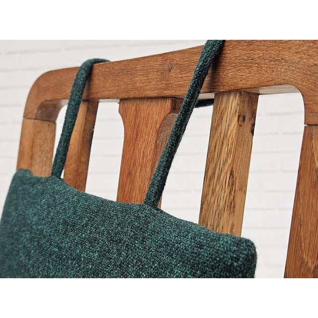 Mid-Century Modern Danish Reupholstered Highback Rocking Chair in Kvadrat Furniture Wool, 1950s For Sale - Image 3 of 18