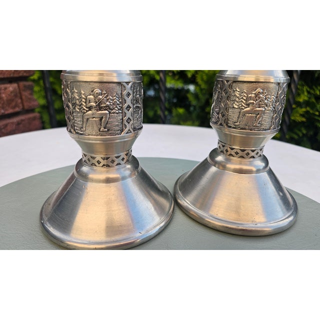 Vintage Pewter Candlesticks, 1970s, Set of 2 For Sale - Image 3 of 9