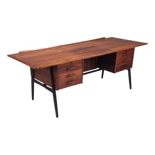 Scandinavian Executive Desk in Rosewood with Bar, Denmark, 1960 For Sale