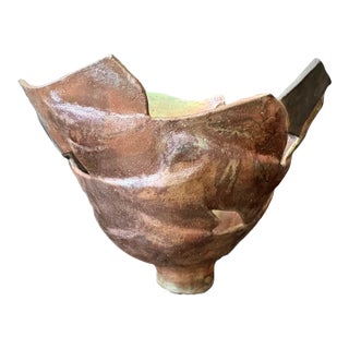 Raku Fired Decorative Bowl by Aron Frogge For Sale