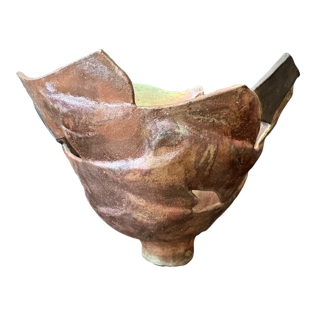 Raku Fired Decorative Bowl by Aron Frogge For Sale