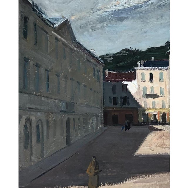 Adrien Holy, La place animée et la Piazza Governo à Bellinzone, 1946, Oil on Canvas, Framed For Sale - Image 4 of 9