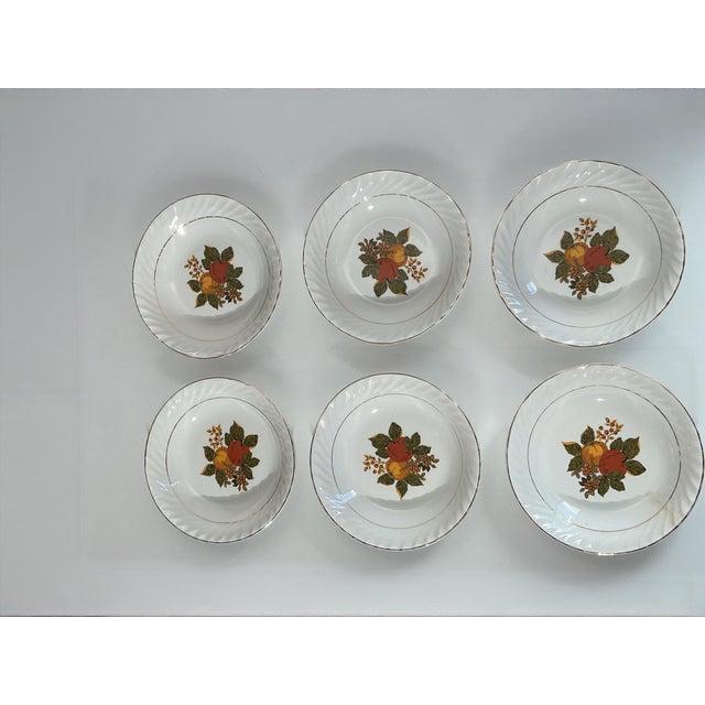 Mid 20th Century Enoch Wedgwood “English Harvest” Ironstone Bowls - Set of 6 For Sale In Los Angeles - Image 6 of 7