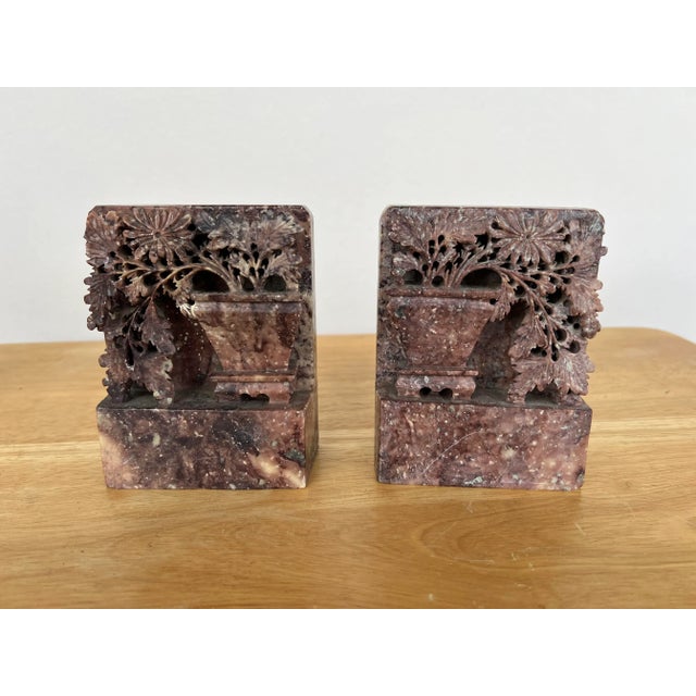 Hand Carved Soapstone Asian Bookends - A Pair For Sale In West Palm - Image 6 of 11
