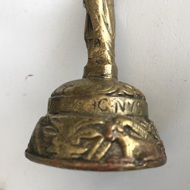 Antique Victorian Brass Bell with Figures, 19th Century For Sale - Image 9 of 18
