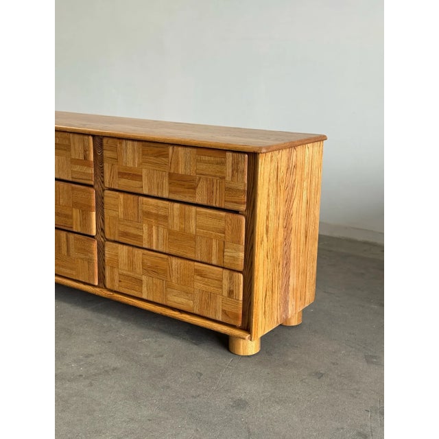Brown 1970s Post Modern Dresser in Oak For Sale - Image 8 of 16