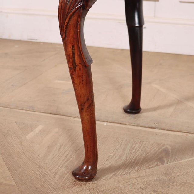 Wood Antique English Walnut Side Table, 1740 For Sale - Image 7 of 12