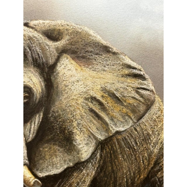 Late 20th Century Peter Jepson (British, b.1936) African Bull Elephant at Letaba, Kruger National Park | Original Wildlife Painting c.1999 For Sale - Image 5 of 18