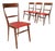 Vintage Beech and Leatherette Chairs, Italy, 1950s, Set of 4 For Sale