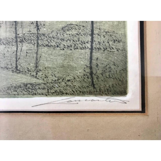 White Tree Scene Watercolor Signed by Lancaster For Sale - Image 8 of 10
