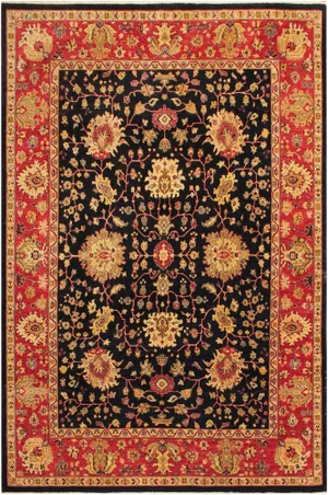1990s Shabby Chic Kafkaz Dark. Blue/Red Wool Rug -8'9 X 11'11