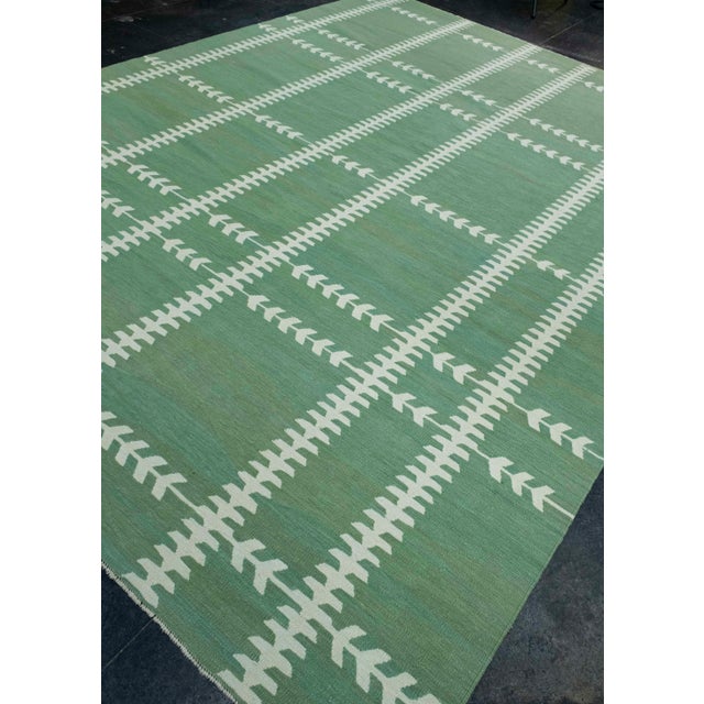 Turkish Turkish Kilim Oriental Handmade Flatweave 9'4" x 12'1" #18149 For Sale - Image 3 of 8
