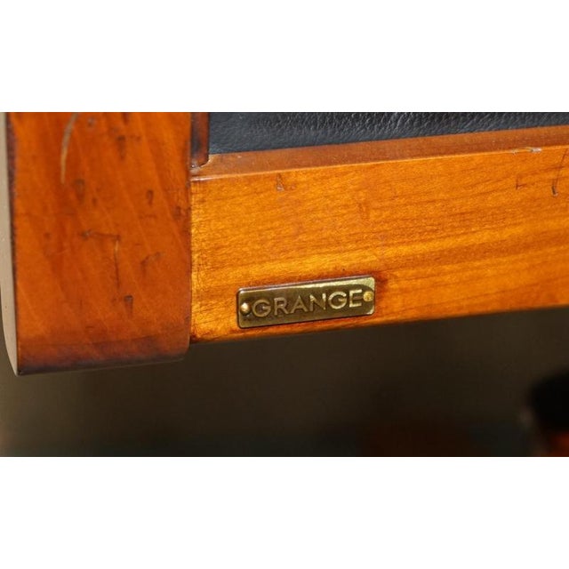 Black Leather and Cherrywood Grange Paris Captain's Chair from Harrods London For Sale - Image 17 of 18