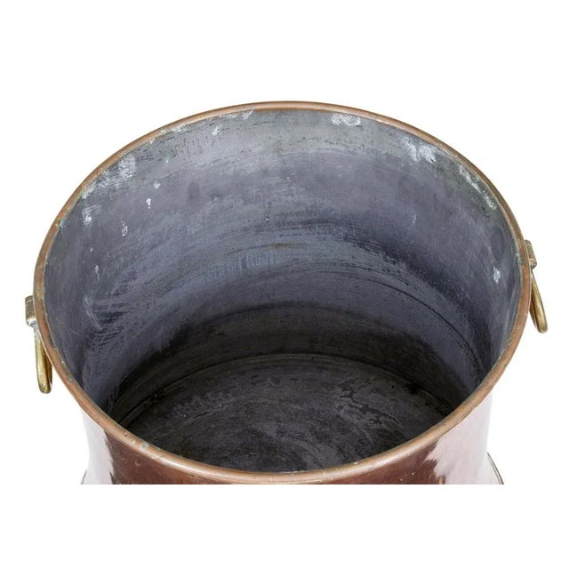 19th Century Shaped Copper and Brass Log Bin For Sale - Image 6 of 7