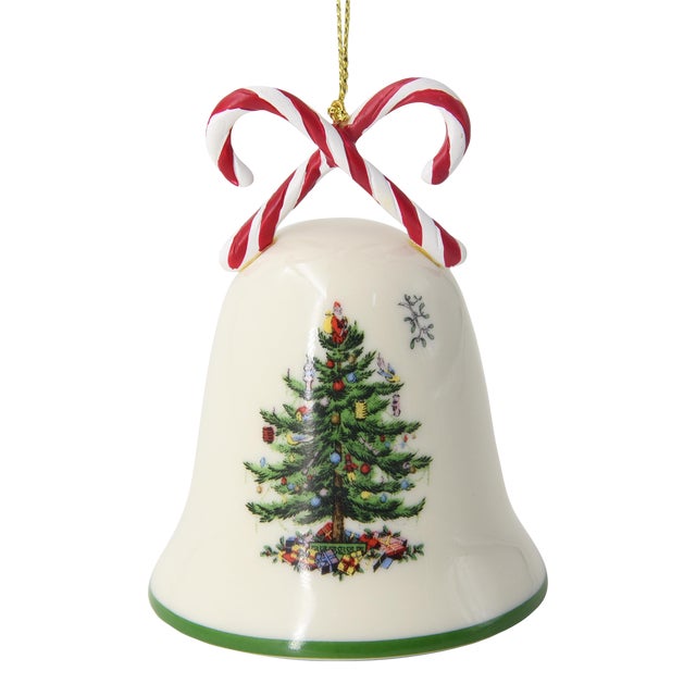 Spode Christmas Tree Candy Cane Bell Ornament For Sale