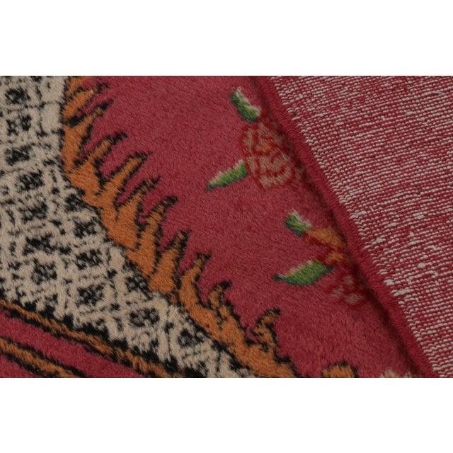 Textile Rare Vintage Isparta Rug in Pink With Floral Patterns For Sale - Image 7 of 7