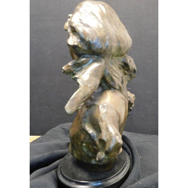 Metal Frederick Hart the Muse Suite "Poetry" Bronze Sculpture With Granite Base For Sale - Image 7 of 10