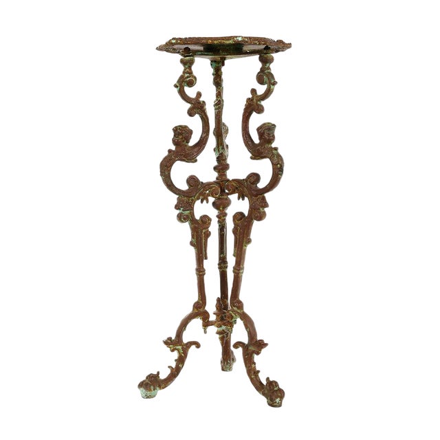 Patinated Cast Iron Bolster For Sale