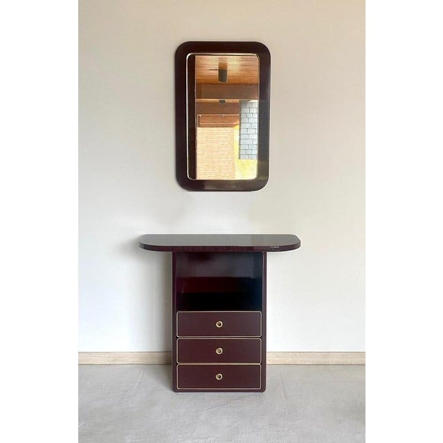 Bordeaux Chest and Mirror, 1980s, Set of 2 For Sale - Image 6 of 14