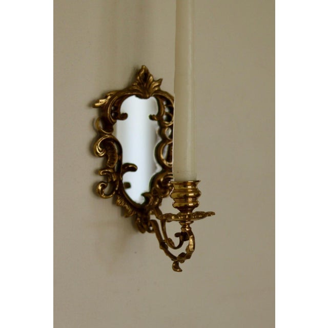 Gold Mid-Century Modern Swedish Brass Sconces with Mirrors, Set of 2 For Sale - Image 8 of 16