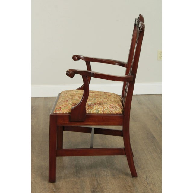 Chippendale Style Solid Mahogany Pair Armchairs For Sale - Image 4 of 13