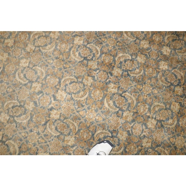Early 20th Century Zabihi Collection Blue Gold Persian Tabriz Room Size Carpet For Sale - Image 4 of 8