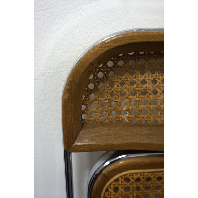 Vintage Plia Chairs in Cane Fabric by Giancarlo Piretti for Anonima Castelli, 1970s, Set of 4 For Sale - Image 12 of 18