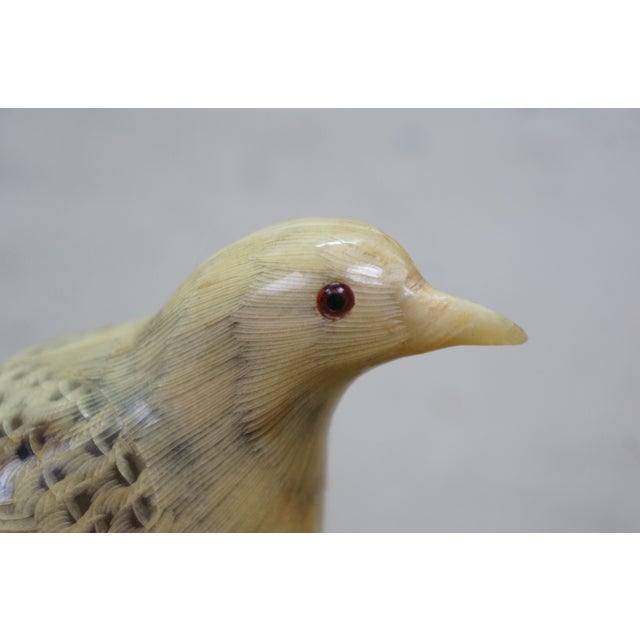 Mid 20th Century Mid 20th Century Justa Carved Buffalo Horn Bird Figurine on Wood Base MCM Sculpture For Sale - Image 5 of 11