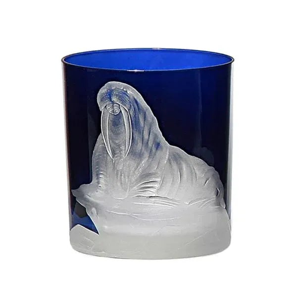 Glass ARTEL Arctic Collection Set of Double Old Fashioned Glasses, Ink, Set of 6 For Sale - Image 7 of 9