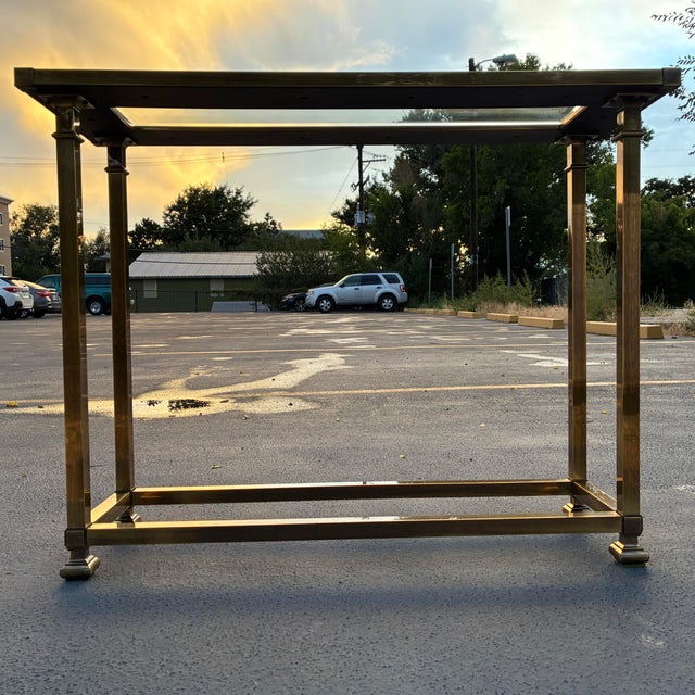 Brass Picture Frame Console Table From Mastercraft For Sale - Image 11 of 12