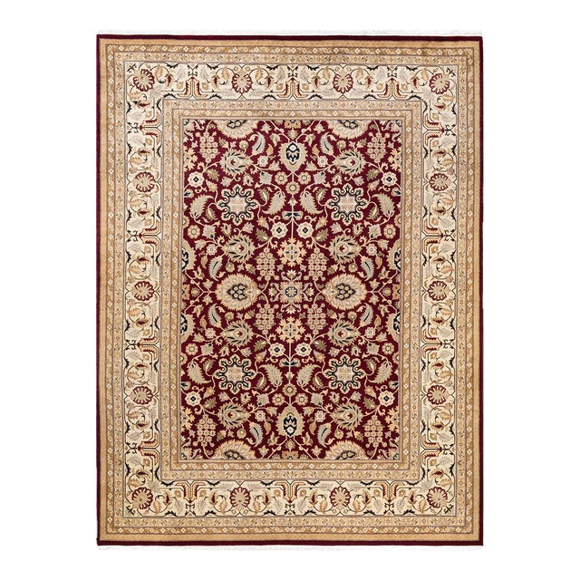 Mogul, One-of-a-Kind Hand-Knotted Area Rug in Re, 9' 1" x 12' 3" For Sale