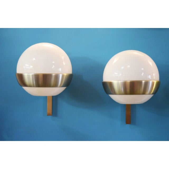 Glass and Anodized Aluminum Sconces from Lumi Milano, 1960s, Set of 2 For Sale - Image 3 of 8