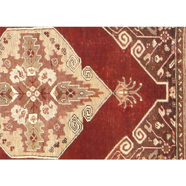 1960s Turkish Oushak Runner. Handwoven with wool on wool foundation in the Oushak region of Western Turkey. The Anatolian...
