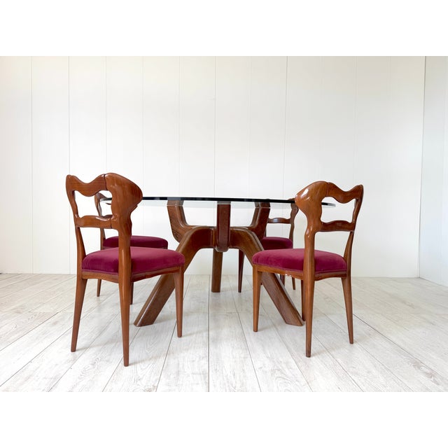 Ragno Table and Scapular Chairs by Giovanni Michelucci, 1980s, Set of 5 For Sale - Image 4 of 18