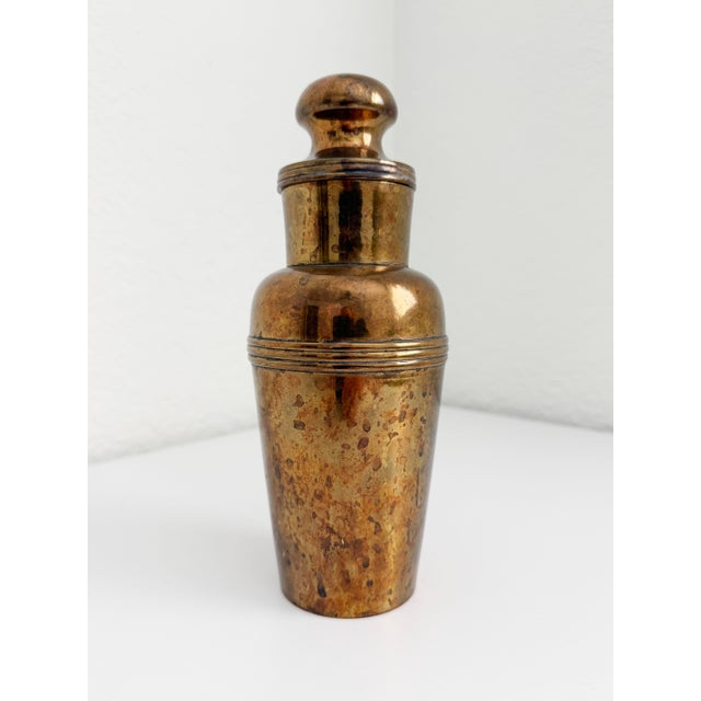 Metal Art Deco Cocktail Shaker, Unlacquered Brass For Sale - Image 7 of 8