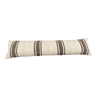 Turkish Hemp Pillow Cushion Natural Beige Brown Cushion Cover 12x46 For Sale